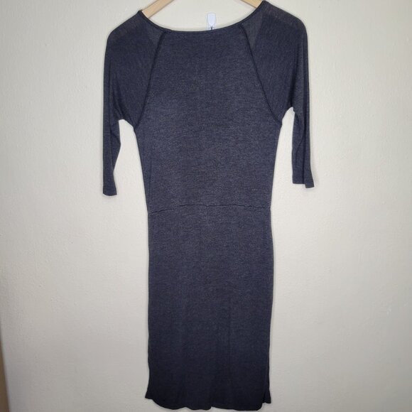 CeCe Cynthia Steffe Heather Gray 1/2 Sleeve Gathered Side Dress Size S - Picture 5 of 8